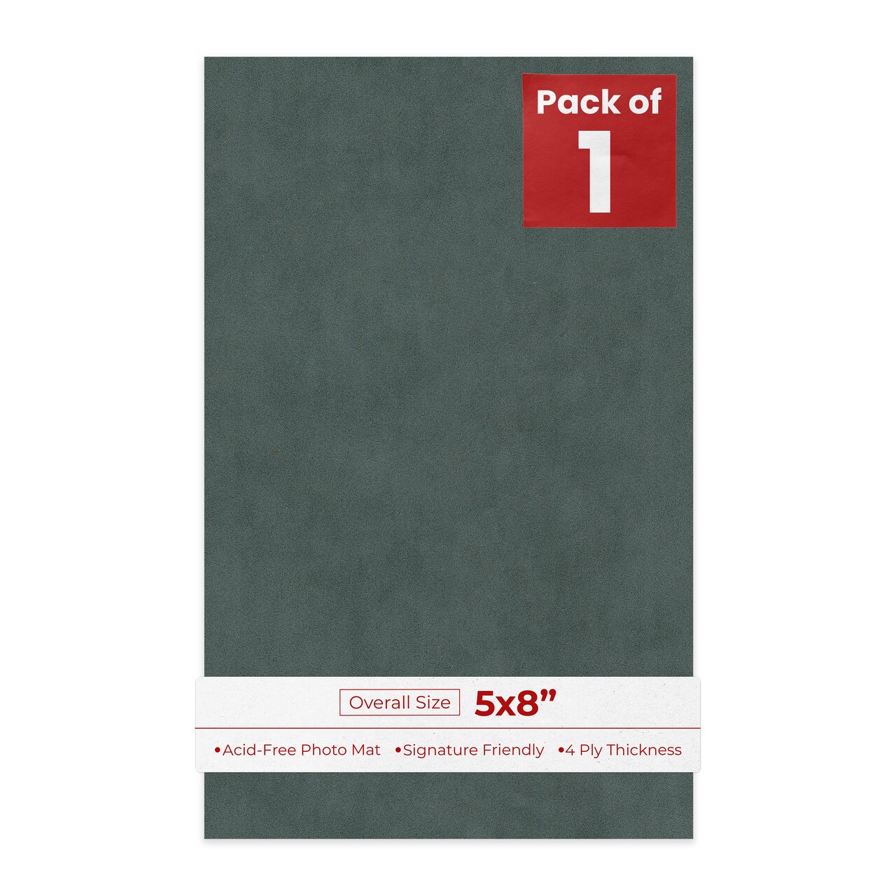 Dark Grey Suede 5x8 Uncut Mat Board - Blank Sheets, No Opening